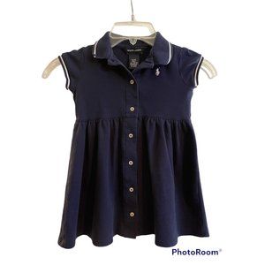 COPY - Ralph Lauren Collared Navy Blue Girls dress sz 4t